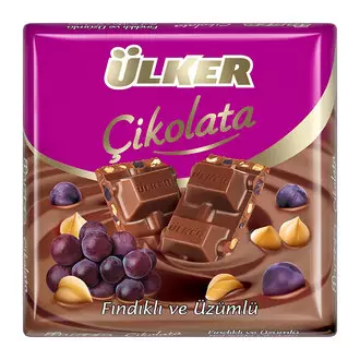 Ülker Fındıklı Üzümlü Bol Sütlü Çikolata 60G